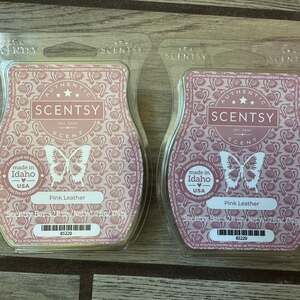 Pink Leather Scentsy Wax Bar Lot of 2 New Retired scent